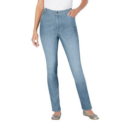 Plus Size Women's Stretch Slim Jean by Woman Within in Light Wash Sanded ( Size 34 T) - Yahoo Shopping