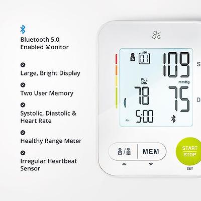  Greater Goods Blood Pressure Monitor for Home Use- Premium,  All-in-One Bluetooth Enabled Smart, Wireless, Portable Heart Rate Monitor  with Comfortable Blood Pressure Cuff : Health & Household