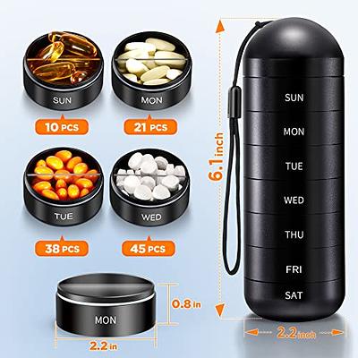 Home Supplement Holder Portable Vitamin 7 Compartment Airtight