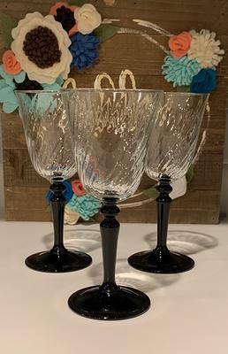 Vintage Onyx by Cristal D'Arques Durand Wine Glass, Set of 4