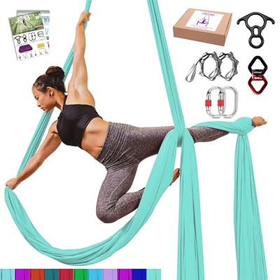 Aerial Yoga Hammock Kit -5.5 Yards Premium Aerial Silks Fabric with  Hardware, St