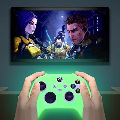 RALAN Controller Skin for PS4，Silicone Cover Glow in Dark Protective Case  for PS4/slim/PS4 Pro Dualshock 4 Controller.+ 8 Glow Thumb caps and Back