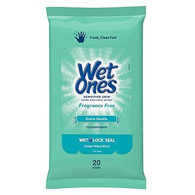 Wet Ones Antibacterial Hand Wipes Travel Pack, 20 Count (Pack of 10) 