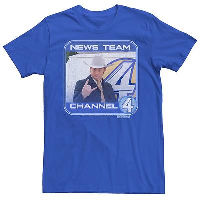 Men's Anchorman News Team Chanel 4 Tee, Size: Large, Med Blue