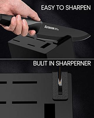 Astercook Knife Set with Built-in Sharpener Block Dishwasher Safe Kitchen Knife  Set with Block 14 Pcs High Carbon Stainless Steel Block Knife Set with Self  Sharpening and 6 Steak Knives 