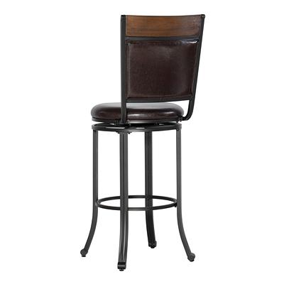 Origin 21 Black 29.9-in H Bar height Upholstered Metal Bar Stool Back in  the Bar Stools department at