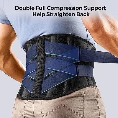 Back Brace for Men and Women, Back Support Belt for Lower Back Pains Relief  with Removable Stays, Breathable Lumbar Support Belt with Dual Adjustable