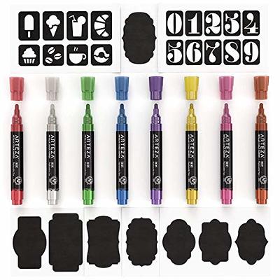 CUHIOY Pastel Chalk Markers for Blackboard, 8 Color Liquid Dry Erase Marker  for Chalkboard, Erasable 6mm Reversible Tip Drawing Chalk for Display DIY