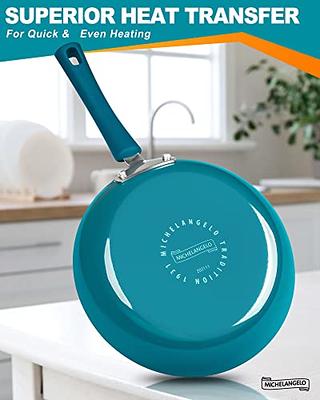 MICHELANGELO Non Stick Frying Pans Set, 8 Inch & 10 Inch Skillet Set, Frying  Pans Nonstick with Granite Interior, Enamel Nonstick Pans for Cooking, Frying  Pan Set with Silicone Handle, Cyan - Yahoo Shopping