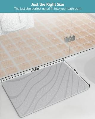 Diatomaceous Bath Mat 17.7'' x 35.4'' Fast Drying & Non Slip Large  Diatomite Stone Bath Mat, Super Absorbent Shower Mat Thin Bathroom Rugs  Floor Mat (Grey) - Yahoo Shopping