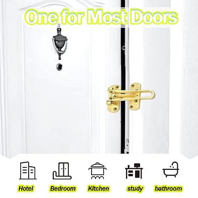 Door Lock Latch for Home Security - Swing Bar Door Guard for Front and  Inside Door, Safety Childproof Reinforcement Door Stopper for Kids Home  Hotel