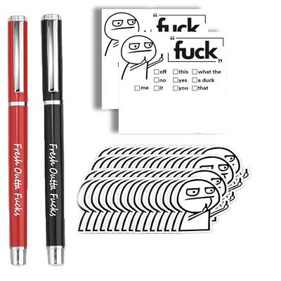 Red Pen And Sticky Note Set Smooth Writing Fun Fresh Out Of Fcks