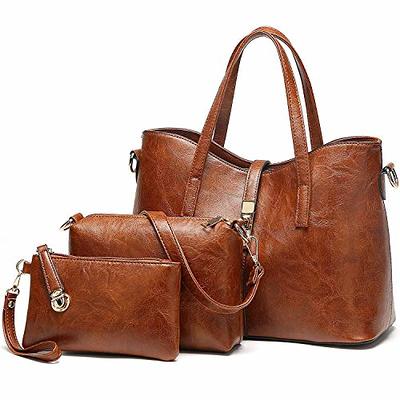 Pahajim Women Fashion Handbags Set 4pcs PU Leather Shoulder Bags Tote Bags Wallets Butterfly Chain Accessories