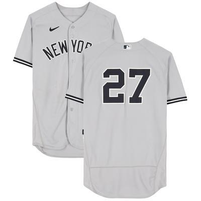 Nike Men's Replica New York Yankees Giancarlo Stanton #27 White Cool Base  Jersey
