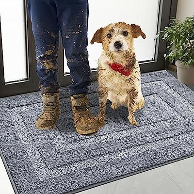 Dog Door Mat Muddy Paws Absorbs Moisture Absorbent Non Slip Washable  Microfiber