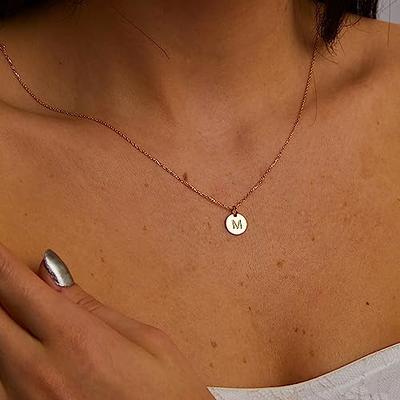 FISSEN Jewelry Layered Initial Necklaces for Women 14K Gold Plated Letter Necklace Dainty Gold Layering Necklaces for Women Trendy Initial Choker