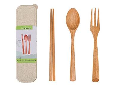 3pcs/Set 3 In 1 Japan Style Wheat Knife Fork Spoon Travel Portable