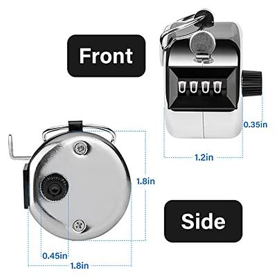 1 Pack Stainless Steel Hand Tally Counter 4 Digit Tally Counters Mechanical  Palm Counter Clicker Counter Handheld Pitch Click Counter Metal Number