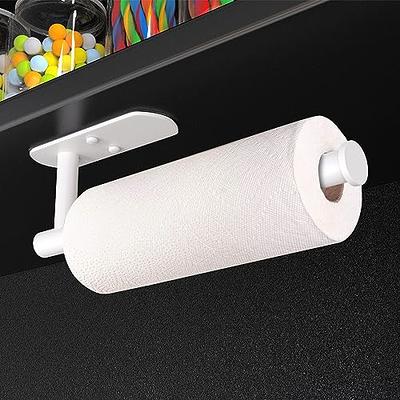 YIGII Cabinet Door Paper Towel Holder - Hanging Paper Towel Holder with  Towel Hooks, Kitchen Paper Towel Rack Over The Cabinet Door, 304-Stainless
