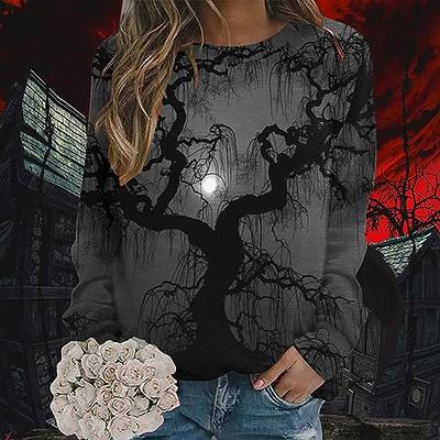 Trending Fall Clothes For Women 2023 Plus Size Sweatshirts for Women 2023  Fall, Womens Long Sleeve Crewneck Oversized Tops Casual Trendy Winter  Clothes Halloweentown Sweatshirt 