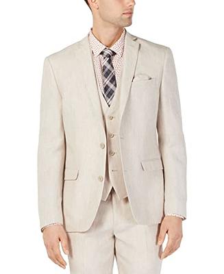 Slim-fit two-piece suit in melange linen