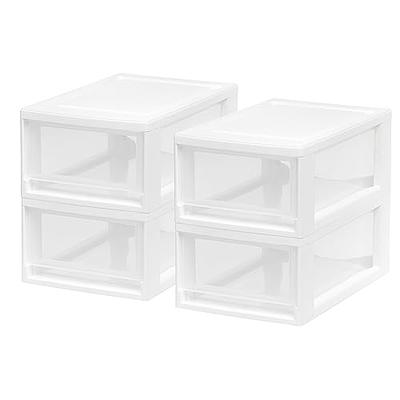 Citylife 1.3 QT 10 Packs Small Storage Bin with Lid Latch Stackable Storage  Box Clear Grey 