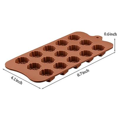 2 pcs Rose Silicone Molds, 15-Cavity Mini Flower Shape Silicone Molds,  Non-Stick Silicone Rose Chocolate Candy Baking Molds for Cookie Ice Cubes  Gummy