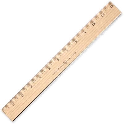 Westcott Hole Punched Wood Ruler English and Metric With Metal Edge, 12  Inches 