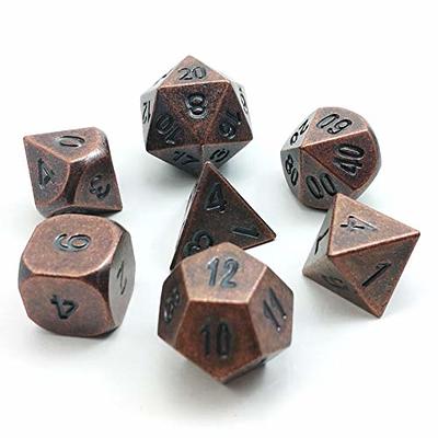 Haxtec Mini Dice Set with Copper Hollow D20 Necklace Dice Case Antique Tiny  Small Metal DND Dice Set D&D Keychain Portable 7PCS Dice Set - Yahoo  Shopping