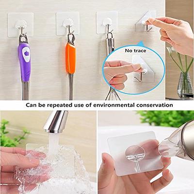 JINSHUNFA Wall Hooks 13lb(Max) Transparent Seamless Coat Hooks