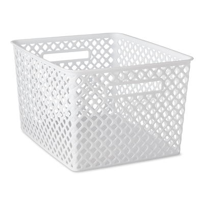 Mainstays Small Plastic Decorative Basket, Set of 4, Arctic White