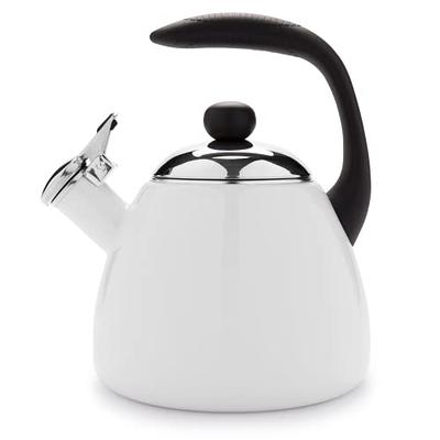 Farberware Bella Water Kettle, Whistling Tea Pot, Works For All Stovetops,  Porcelain Enamel on Carbon Steel, BPA-Free, Rust-Proof, Stay Cool Handle,  2.5qt (10 Cups) Capacity (White) - Yahoo Shopping