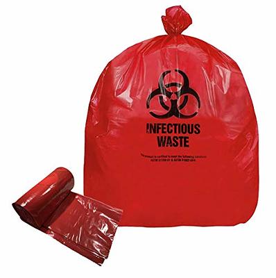 Aluf Plastics 45 Gallon (40 x 47) Red Infectious Waste Bags - Meets Dot Federal Requirements - Case of 100