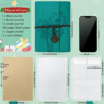 Fayware Creative Scrapbook Journaling Kit - Refillable Traveler's Notebook  with Blank, Junk Journal, Bullet Journal, 3 Pre-Cut PET Tapes & Purple