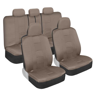 Solid Gray Car Seat Covers Full Set for Auto Truck SUV Front & Rear Bench