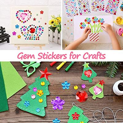 8 Sheets Gems Stickers Kids DIY Crafts Stickers Non-toxic Prime Acrylic  Rhinestone Sticker Gems Jewels Stickers for Kids