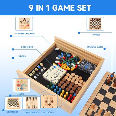 Game Gallery Chess, Checkers and Chinese Checkers Board Game Set