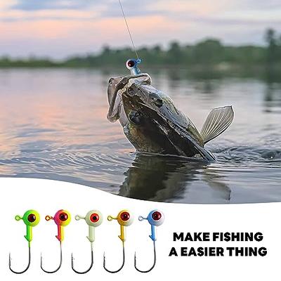 MAFIMOEA 15-50Pcs Fishing Jig Heads Hooks Set 3D Eyes High Carbon Round  Crappie Jigs 1/32-1/2OZ Fishing Jig Hooks Assortment Jig Heads Saltwater  Freshwater Fishing Tackle Kit for Bass Crappie Trout - Yahoo