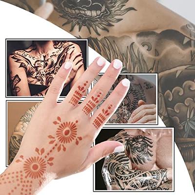 Jagua Tattoo Gel Temporary Tattoos Kit Semi Permanent Simulated Real Tattoo  Color Fake Freckles(Organic Jagua Fruit Based) with Special Design Tattoo  Stencils,DIY Tattoos Full Kit 1Bottle (Dark Blue) : Amazon.in: Beauty