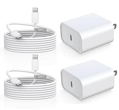iPhone Charger Fast Charging 10 FT [Apple MFi Certified], 2 Pack PD 20W USB  C Wall