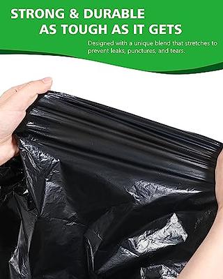 1.2 Gallon 330 Counts Strong Trash Bags Garbage Bags by Teivio, Bathroom Trash Can Bin Liners, Small Plastic Bags for Home Office Kitchen (Clear)