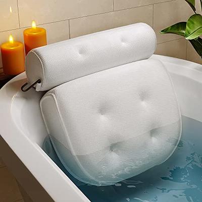 Bathtub Pillow Headrest Bath Pillows for Tub Neck and Back Support with  White