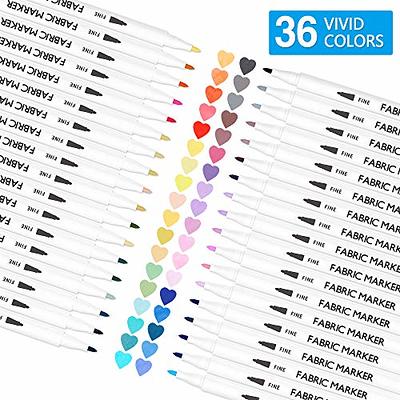 Shuttle Art Fabric Markers Pens, 40 Colors Dual Tip Fabric Markers  Permanent No Bleed Markers for T-Shirts Sneakers, Non-Toxic & Child Safe  Permanent Fabric Pens for Kids Adult Painting Writing