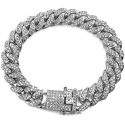 Cuban Link Chain Men's Iced Miami Cuban Necklace Bracelet - Temu