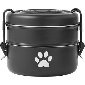 Frisco Marble Print Stainless Steel Double Elevated Dog Bowl