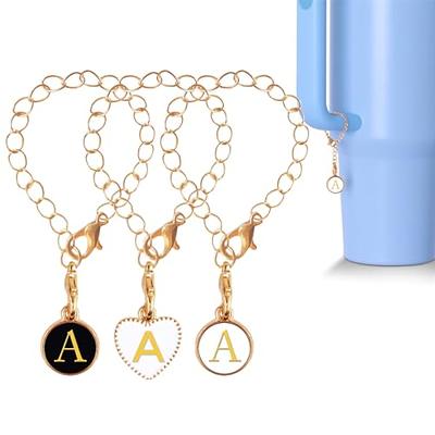 Water Bottle Letter Charm Accessories For Stanley Cup,Personalized Name Id  Initial Chain For Tumblers/Simple Modern Cup Handle Charms