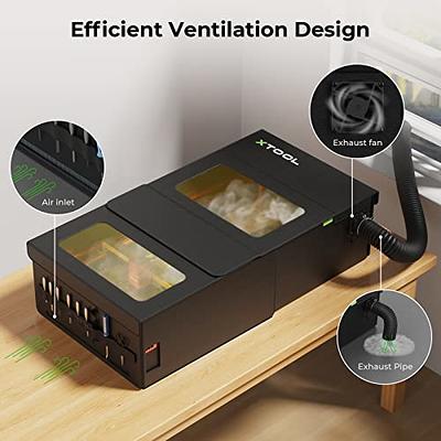  CAMXTOOL Laser Engraver Enclosure with Vent and Exhaust Fan,  Foldable Laser Cutter Protective Cover, Smoke-Proof Laser Enclosure,  Eliminates Smoke, Reduces Noise and Prevents Dust/Odor - 700x700x400mm