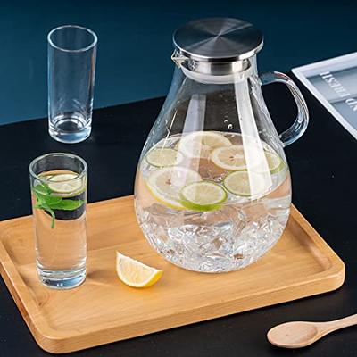 DilaBee Plastic Water Pitcher With Lid (50 Oz) Square Carafe