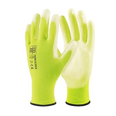 Work Glove Palm Coated Nylon Shell 8 Pair Pack Garden Construction for Men  Women 