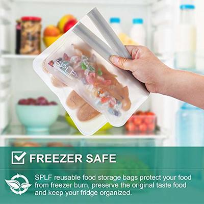 Reusable Food Bags, Leakproof Ziplock Gallon Freezer Bags for  Sandwich,Fruit,Snack,Meat,Meal Prep,Home Organization,Orange 